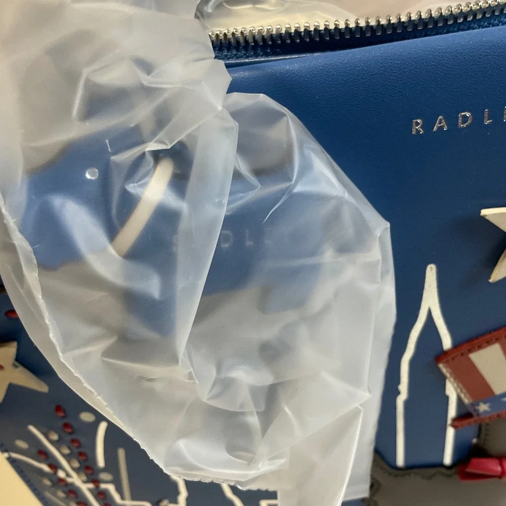 Radley London Fireworks and Str Cobalt Leather NYC Satchel Bag RHG21001 NEW
